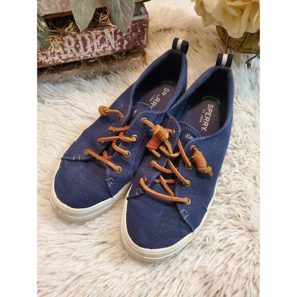 SPERRY Navy Blue Slip On Boat Shoe Women's Size 6.5 - Picture 1 of 8